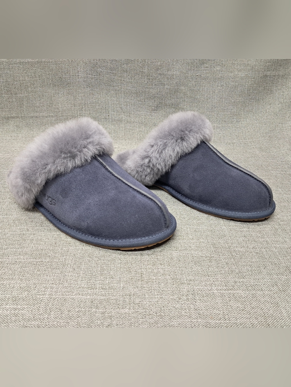 UGG Scuffette ii Navy/Grey Suede Slip On Slippers Womens Size 8 - Picture 7 of 14